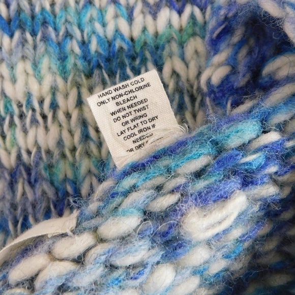 Anthropologie SLEEPING ON SNOW Blue Marled Double Breasted Cardigan Sweater Med - Picture 10 of 11